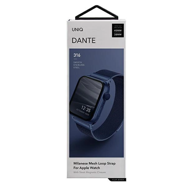 Uniq Dante Stainless Steel Strap for Apple Watch 1/2/3/4/5/6/7/8/SE/SE2 38/40/41mm - Blueeng