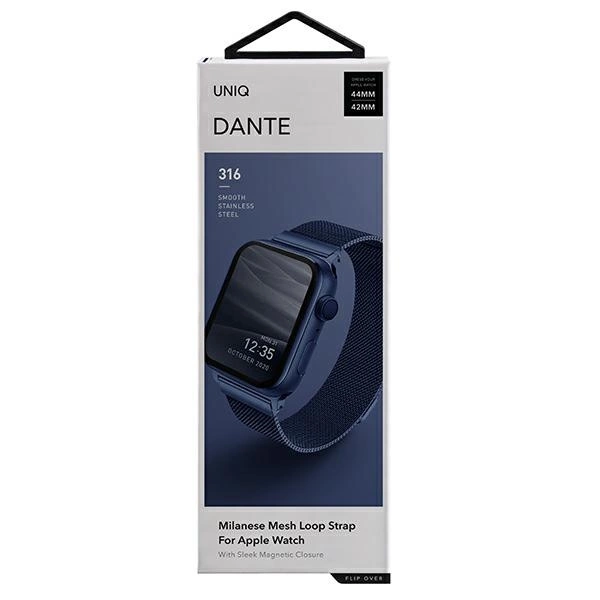 Uniq Dante Stainless Steel Strap for Apple Watch 1/2/3/4/5/6/7/8/SE/SE2 42/44/45mm - Blueeng