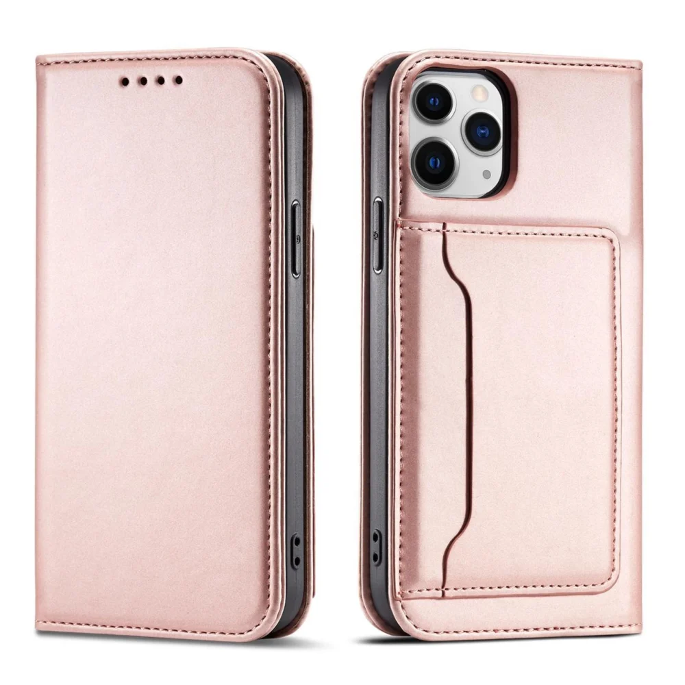 Magnet Card Case for iPhone 12 Pouch Card Wallet Card Stand Pinkeng