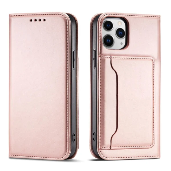 Magnet Card Case for iPhone 12 Pouch Card Wallet Card Stand Pinkeng