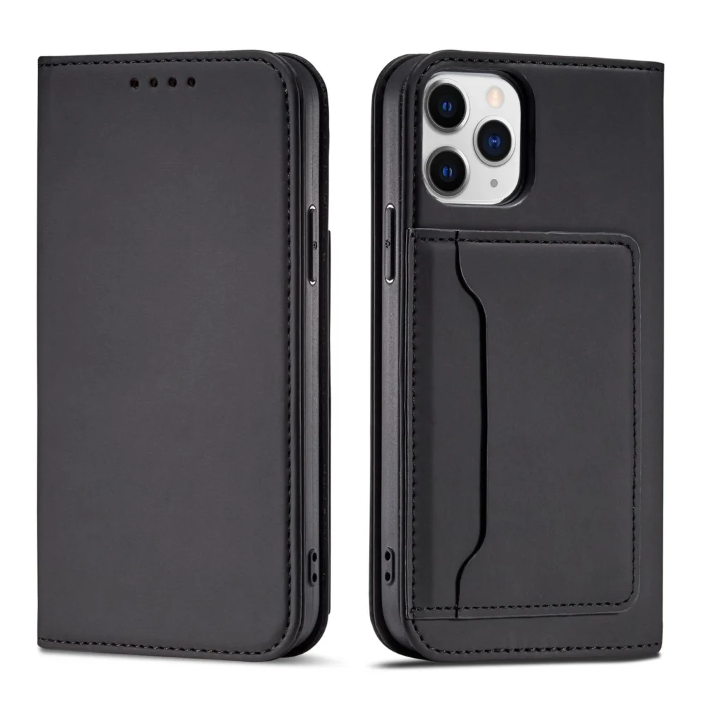 Magnet Card Case for iPhone 12 Pro Max Pouch Card Wallet Card Holder Blackeng