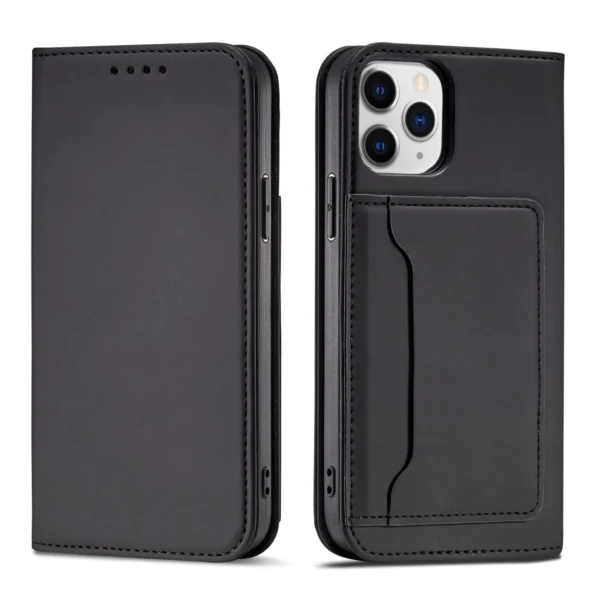 Magnet Card Case for iPhone 12 Pro Max Pouch Card Wallet Card Holder Blackeng