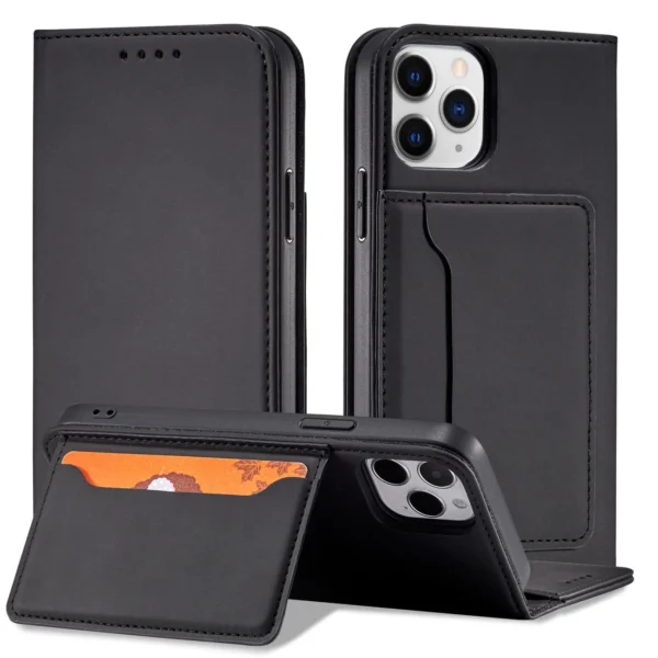 Magnet Card Case for iPhone 12 Pro Max Pouch Card Wallet Card Holder Blackeng
