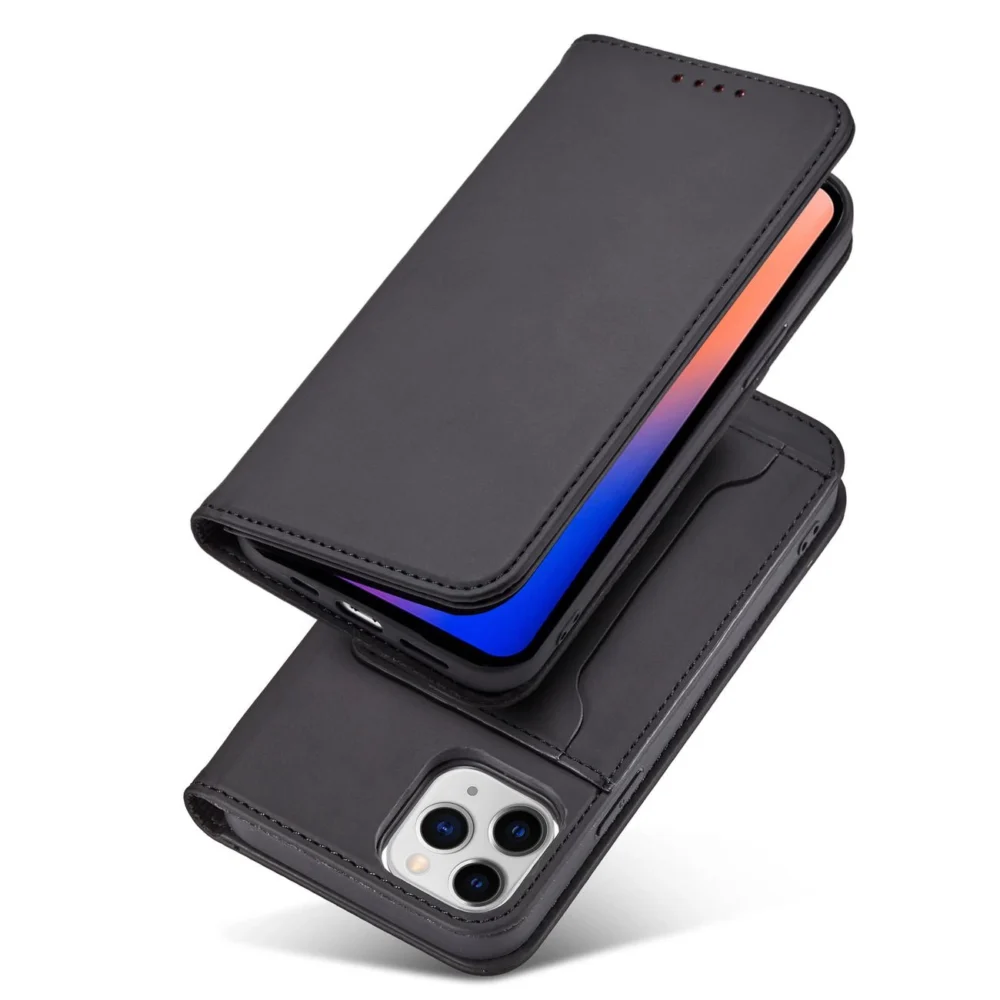 Magnet Card Case for iPhone 12 Pro Max Pouch Card Wallet Card Holder Blackeng