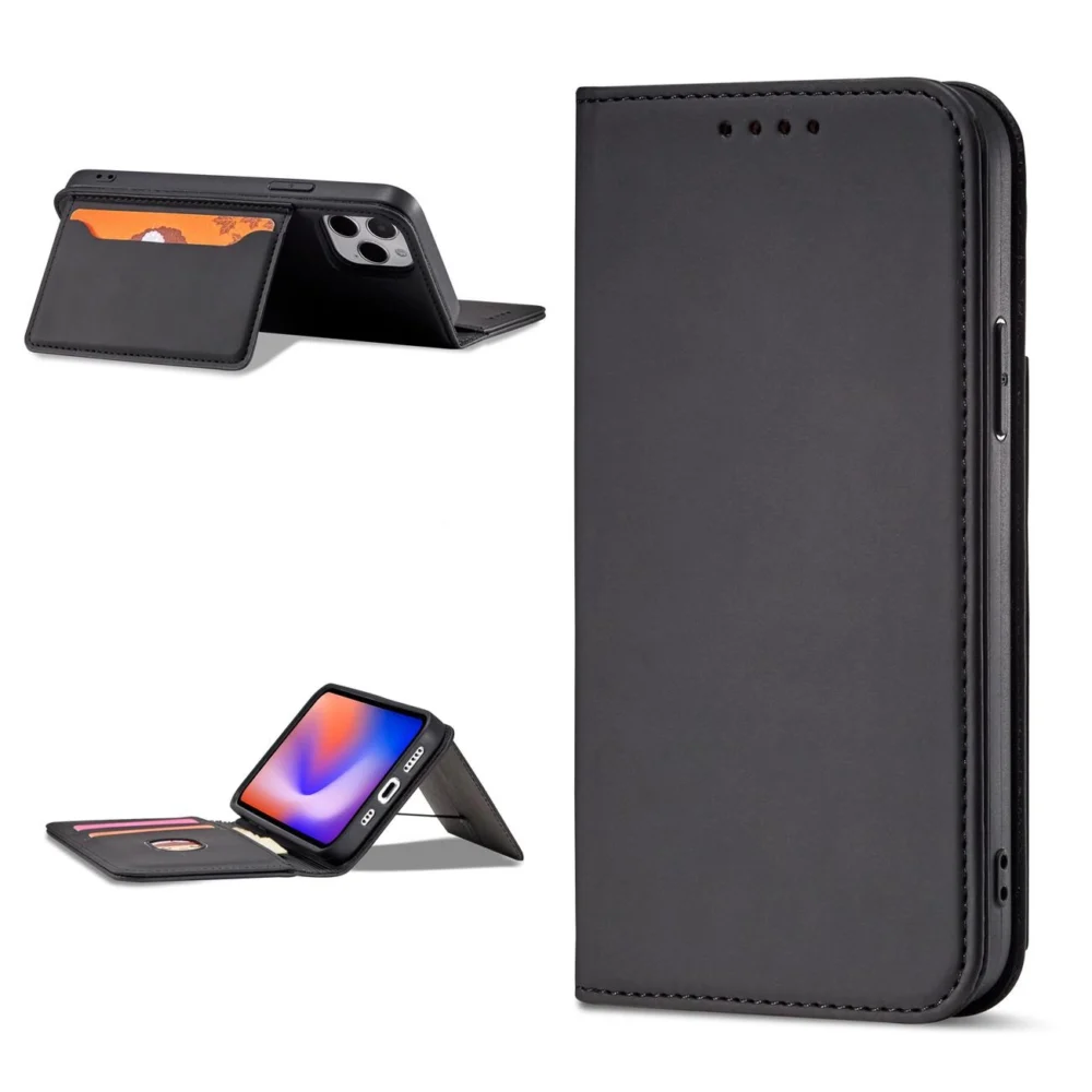 Magnet Card Case for iPhone 12 Pro Max Pouch Card Wallet Card Holder Blackeng