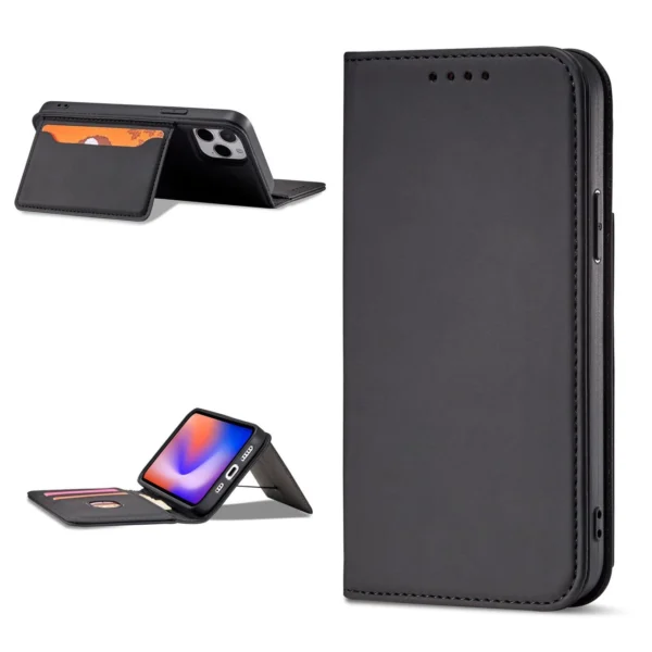 Magnet Card Case for iPhone 12 Pro Max Pouch Card Wallet Card Holder Blackeng