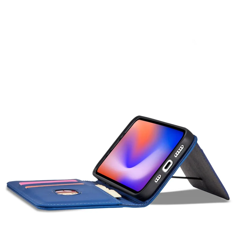 Magnet Card Case for iPhone 12 Pro Max Pouch Card Wallet Card Holder Blueeng