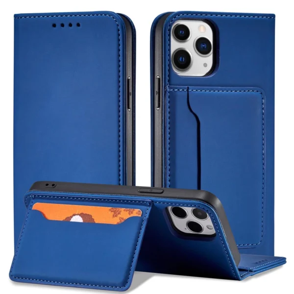 Magnet Card Case for iPhone 12 Pro Max Pouch Card Wallet Card Holder Blueeng