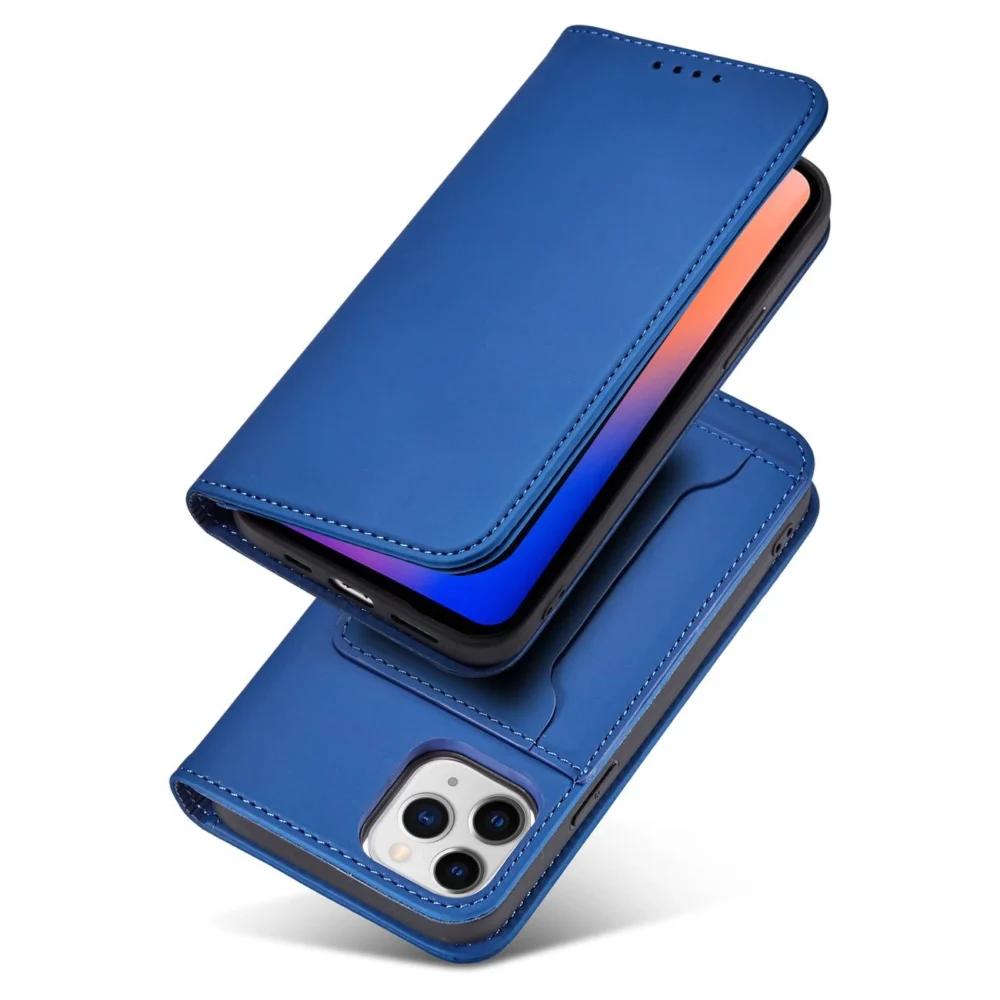 Magnet Card Case for iPhone 12 Pro Max Pouch Card Wallet Card Holder Blueeng