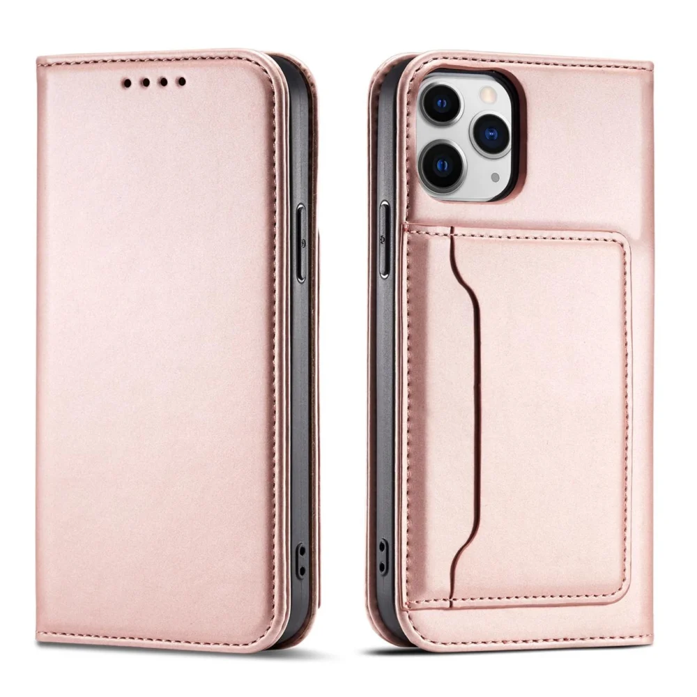 Magnet Card Case for iPhone 12 Pro Max Pouch Card Wallet Card Holder Pinkeng
