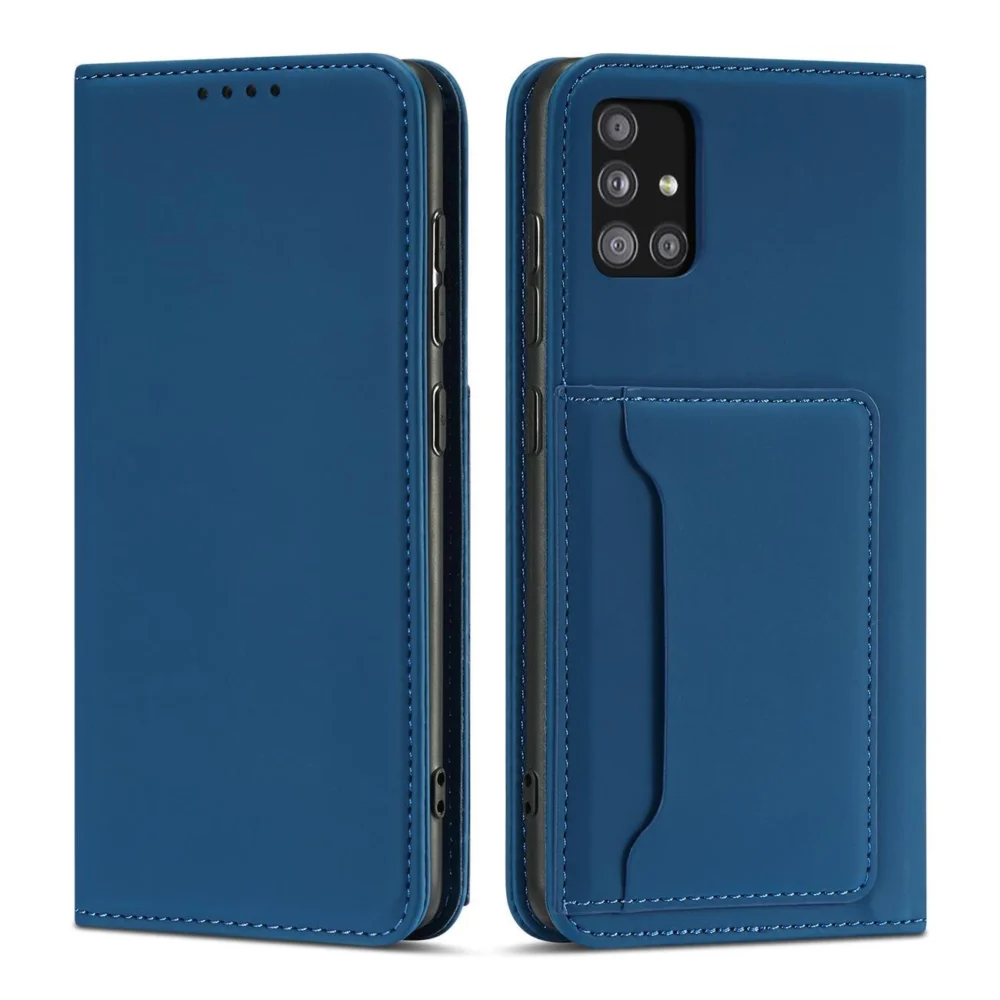 Magnet Card Case For Samsung Galaxy A12 5G Pouch Wallet Card Holder Blueeng