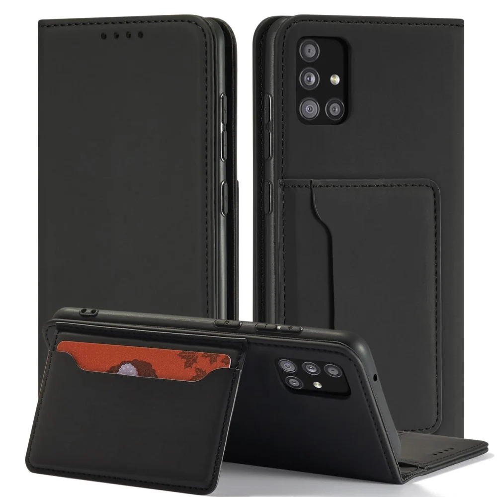 Magnet Card Case Case for Xiaomi Redmi Note 11 Pro Pouch Wallet Card Holder Blackeng