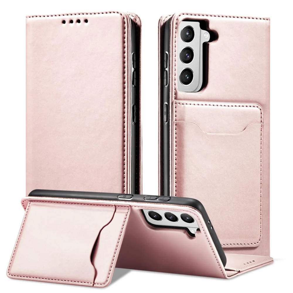 Magnet Card Case Case for Samsung Galaxy S22 Pouch Card Wallet Card Stand Pinkeng