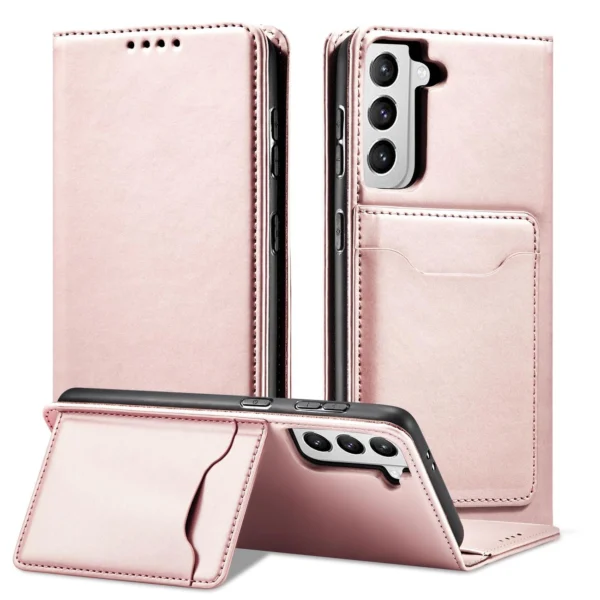 Magnet Card Case Case for Samsung Galaxy S22 Pouch Card Wallet Card Stand Pinkeng