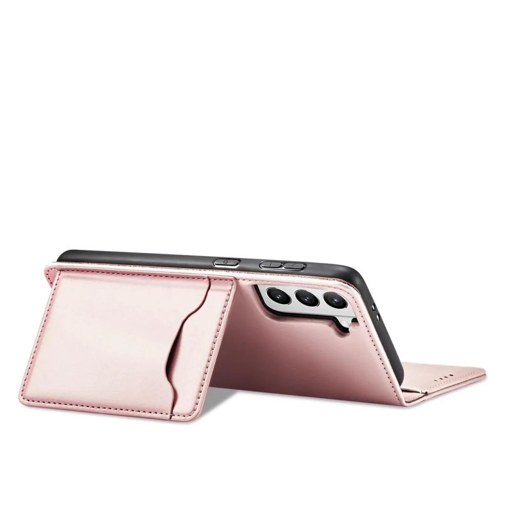 Magnet Card Case Case for Samsung Galaxy S22 Pouch Card Wallet Card Stand Pinkeng