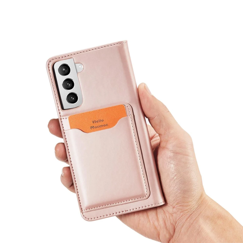Magnet Card Case Case for Samsung Galaxy S22 Pouch Card Wallet Card Stand Pinkeng