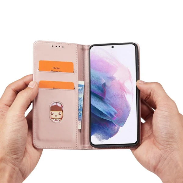 Magnet Card Case Case for Samsung Galaxy S22 Pouch Card Wallet Card Stand Pinkeng