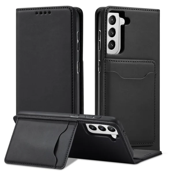 Magnet Card Case for Samsung Galaxy S22 + (S22 Plus) Pouch Wallet Card Holder Blackeng