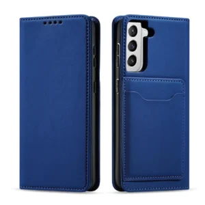 Magnet Card Case Case for Samsung Galaxy S22 + (S22 Plus) Pouch Wallet Card Holder Blueeng