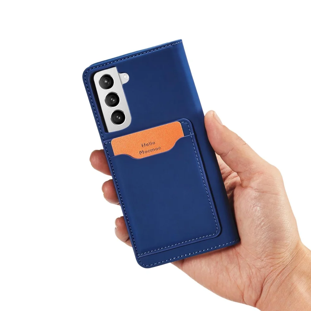 Magnet Card Case Case for Samsung Galaxy S22 + (S22 Plus) Pouch Wallet Card Holder Blueeng