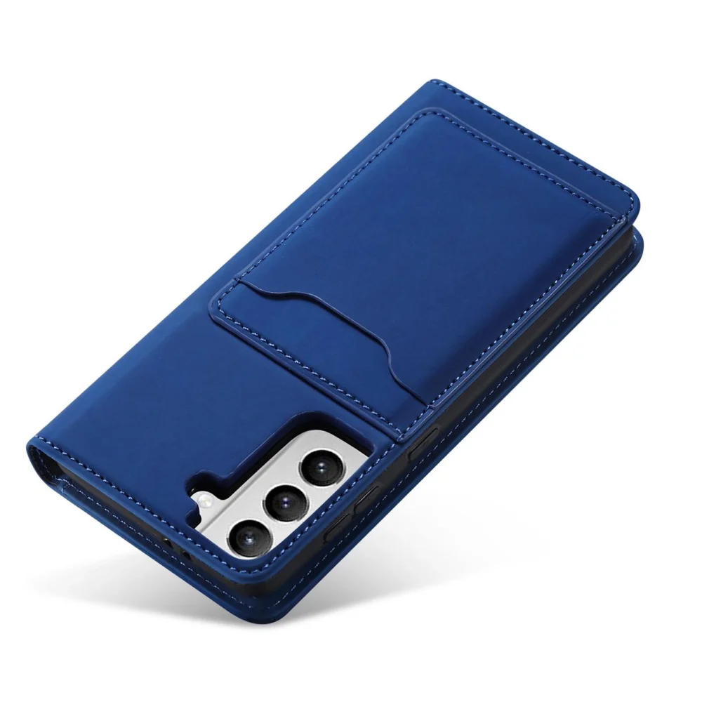 Magnet Card Case Case for Samsung Galaxy S22 + (S22 Plus) Pouch Wallet Card Holder Blueeng
