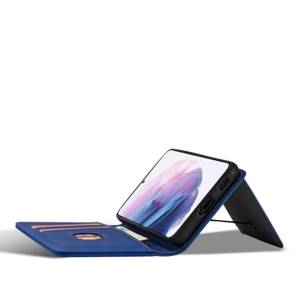 Magnet Card Case Case for Samsung Galaxy S22 + (S22 Plus) Pouch Wallet Card Holder Blueeng