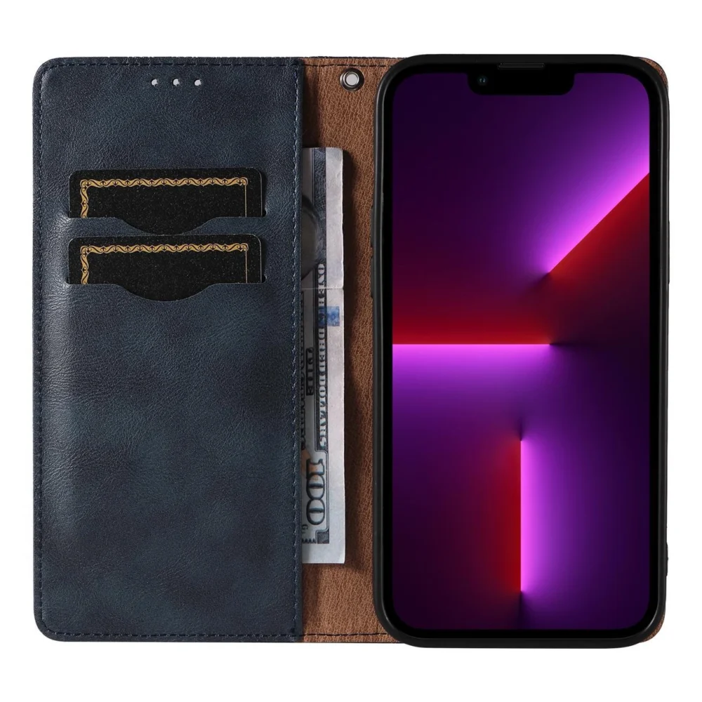 Magnet Strap Case for iPhone 12 Pro Max Pouch Wallet + Mini Lanyard Pendant Blueeng