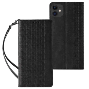Magnet Strap Case for iPhone 13 mini cover wallet + mini lanyard pendant blackeng