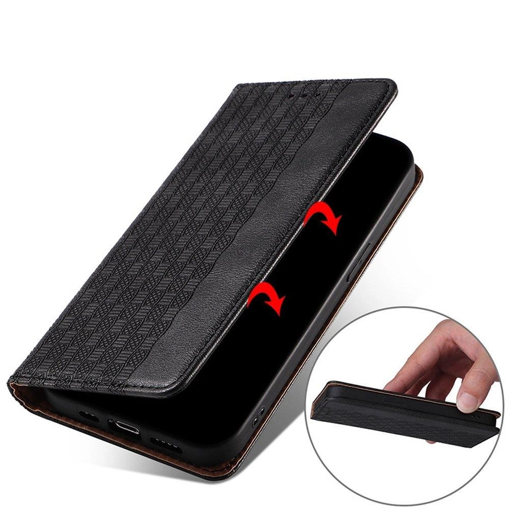 Magnet Strap Case Case for Samsung Galaxy A12 5G Pouch Wallet + Mini Lanyard Pendant Blackeng
