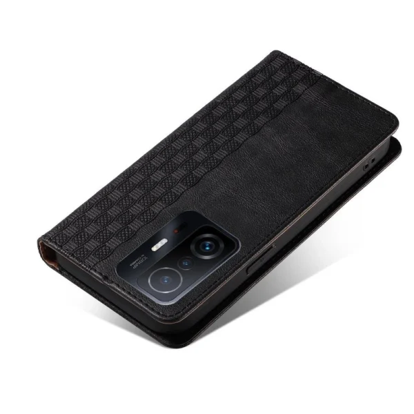 Magnet Strap Case Case for Samsung Galaxy A12 5G Pouch Wallet + Mini Lanyard Pendant Blackeng