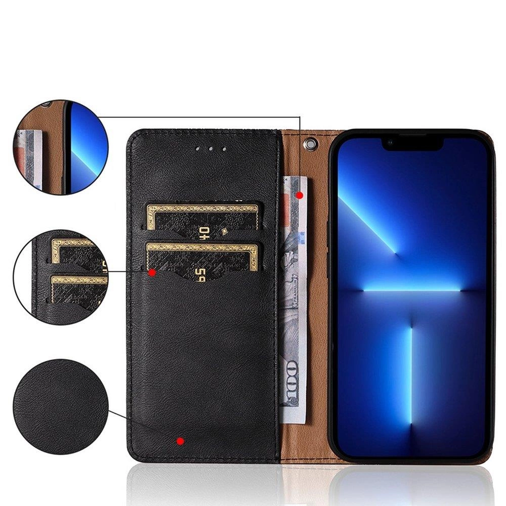 Magnet Strap Case Case for Samsung Galaxy A13 5G Pouch Wallet + Mini Lanyard Pendant Blackeng