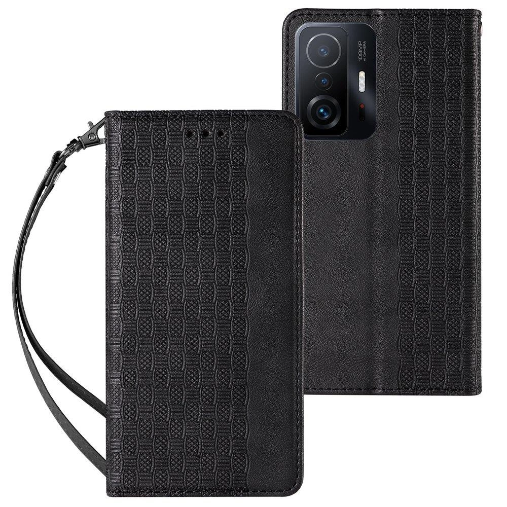 Magnet Strap Case Case for Xiaomi Redmi Note 11 Pro Pouch Wallet + Mini Lanyard Pendant Blackeng