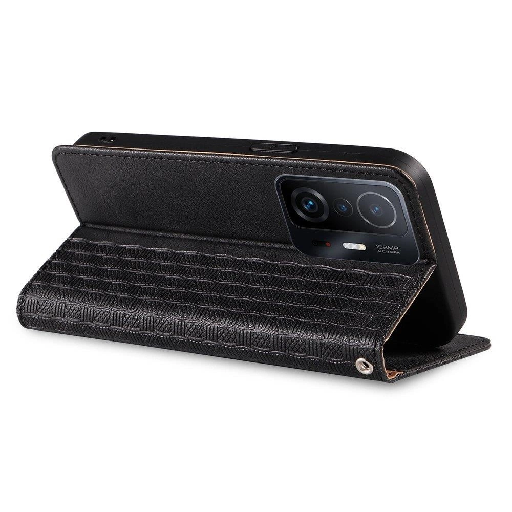 Magnet Strap Case Case for Xiaomi Redmi Note 11 Pro Pouch Wallet + Mini Lanyard Pendant Blackeng