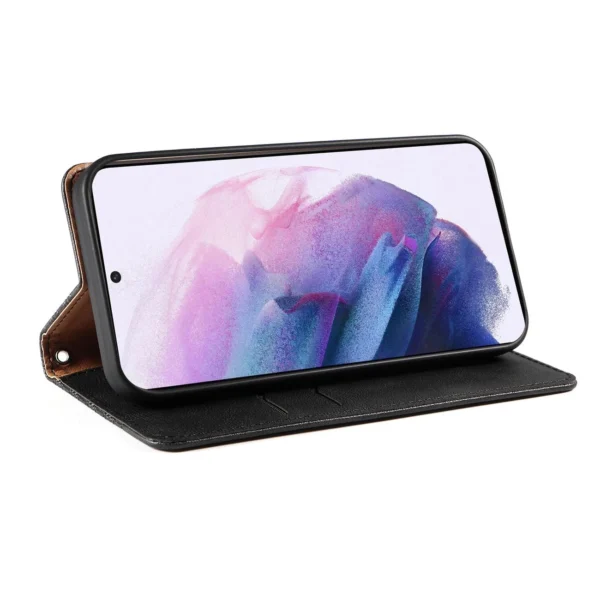 Magnet Strap Case Case for Samsung Galaxy S22 + (S22 Plus) Pouch Wallet + Mini Lanyard Pendant Blackeng