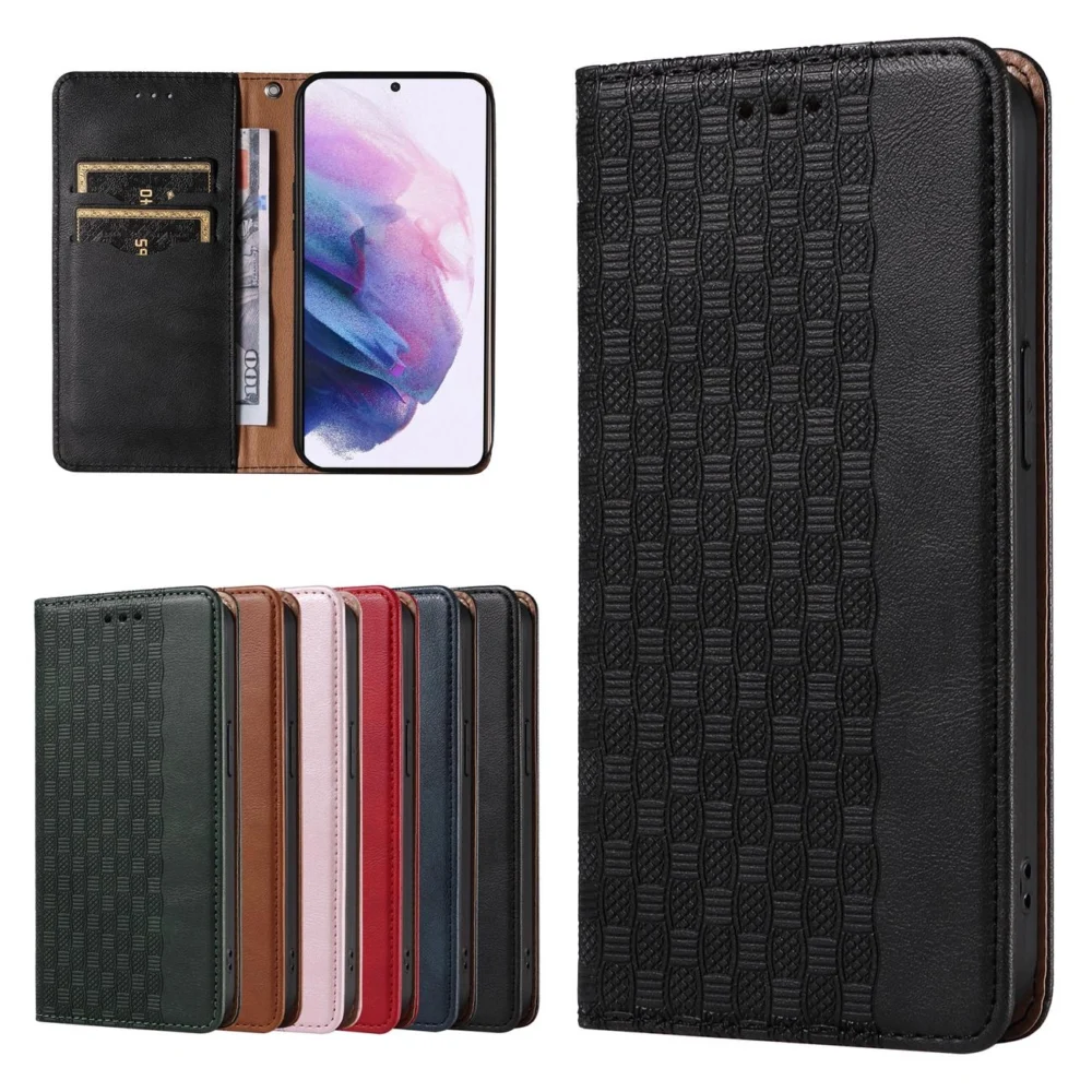 Magnet Strap Case Case for Samsung Galaxy S22 + (S22 Plus) Pouch Wallet + Mini Lanyard Pendant Blackeng