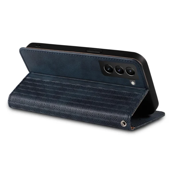Magnet Strap Case Case for Samsung Galaxy S22 + (S22 Plus) Pouch Wallet + Mini Lanyard Pendant Blueeng