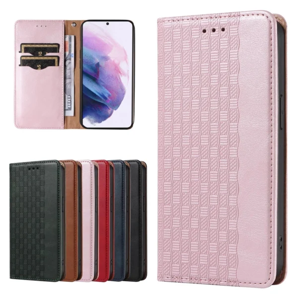Magnet Strap Case Case for Samsung Galaxy S22 + (S22 Plus) Pouch Wallet + Mini Lanyard Pendant Pinkeng