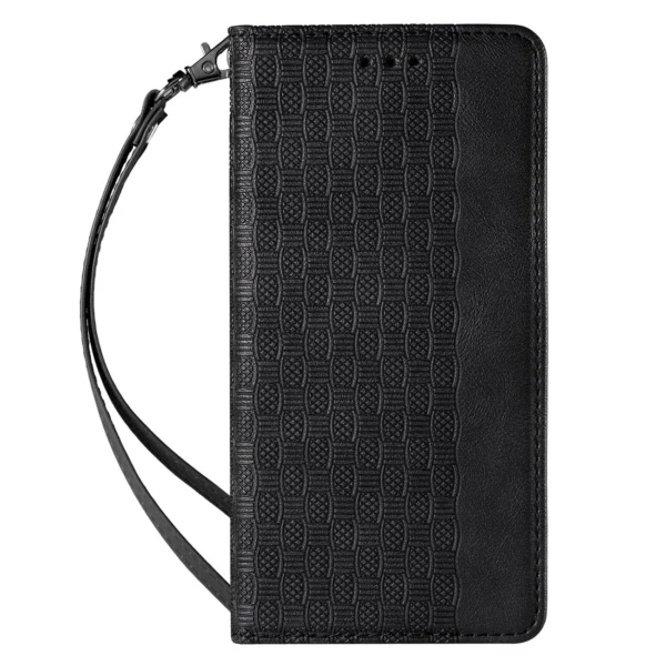 Magnet Strap Case Case for Samsung Galaxy S22 Ultra Pouch Wallet + Mini Lanyard Pendant Blackeng