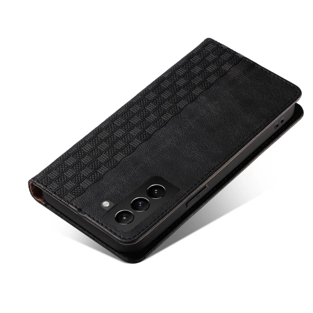 Magnet Strap Case Case for Samsung Galaxy S22 Ultra Pouch Wallet + Mini Lanyard Pendant Blackeng