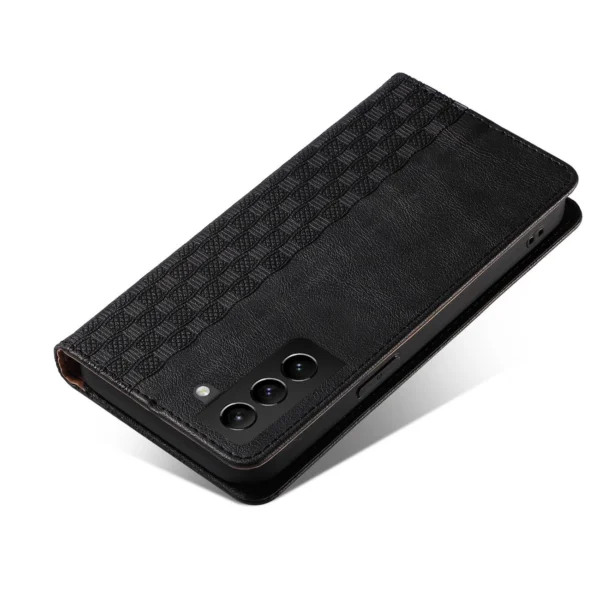 Magnet Strap Case Case for Samsung Galaxy S22 Ultra Pouch Wallet + Mini Lanyard Pendant Blackeng
