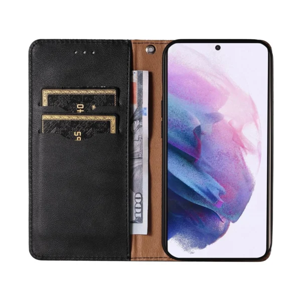 Magnet Strap Case Case for Samsung Galaxy S22 Ultra Pouch Wallet + Mini Lanyard Pendant Blackeng