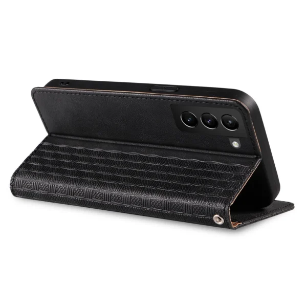 Magnet Strap Case Case for Samsung Galaxy S22 Ultra Pouch Wallet + Mini Lanyard Pendant Blackeng
