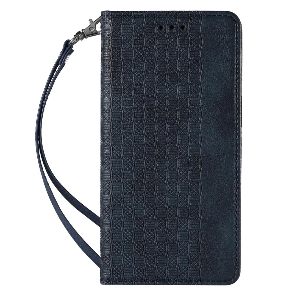 Magnet Strap Case Case for Samsung Galaxy S22 Ultra Pouch Wallet + Mini Lanyard Pendant Blueeng