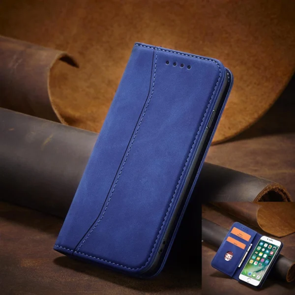 Magnet Fancy Case for iPhone SE 2022 / SE 2020 / iPhone 8 / iPhone 7 Cover Card Wallet Card Stand Blueeng