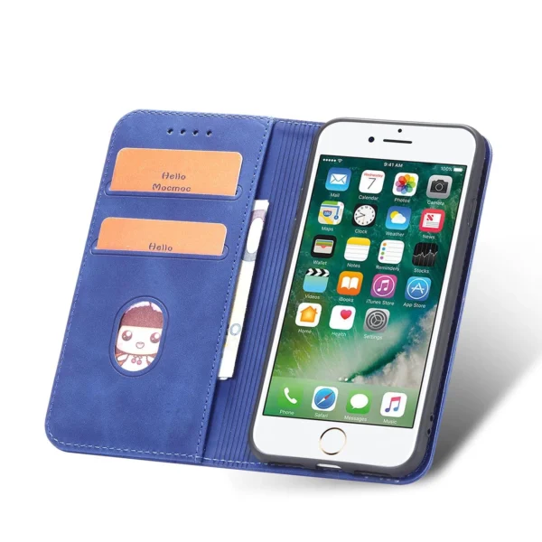 Magnet Fancy Case for iPhone SE 2022 / SE 2020 / iPhone 8 / iPhone 7 Cover Card Wallet Card Stand Blueeng