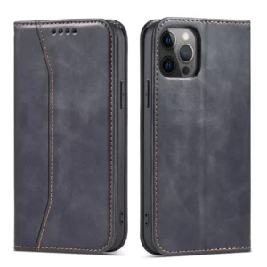 Magnet Fancy Case Case for iPhone 12 Pro Pouch Card Wallet Card Stand Blackeng