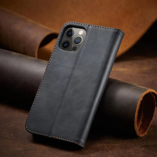 Magnet Fancy Case Case for iPhone 12 Pro Pouch Card Wallet Card Stand Blackeng