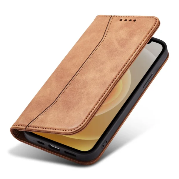 Magnet Fancy Case Case for iPhone 12 Pro Pouch Card Wallet Card Stand Browneng
