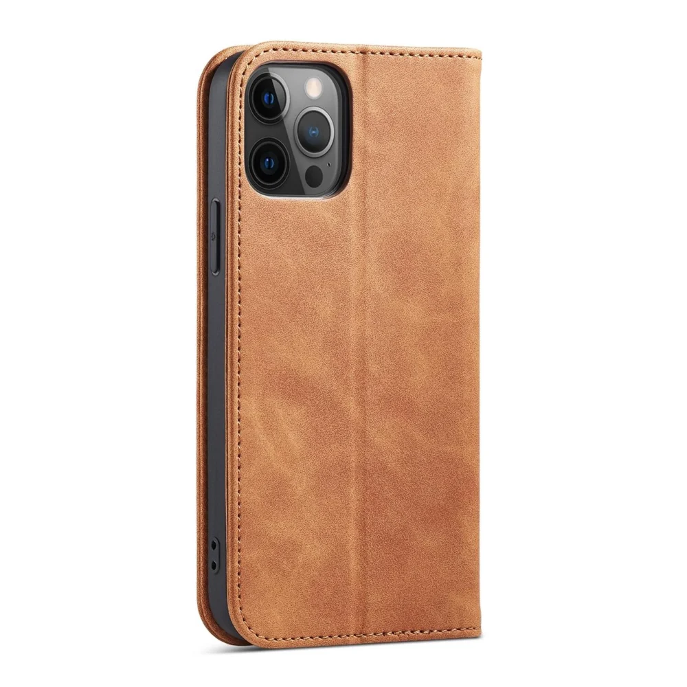 Magnet Fancy Case Case for iPhone 12 Pro Pouch Card Wallet Card Stand Browneng