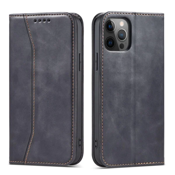 Magnet Fancy Case Case for iPhone 12 Pro Max Pouch Wallet Card Holder Blackeng
